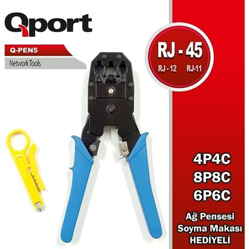 Qport Q-Pen5 Rj45/Rj11 Sıkma Pensesi