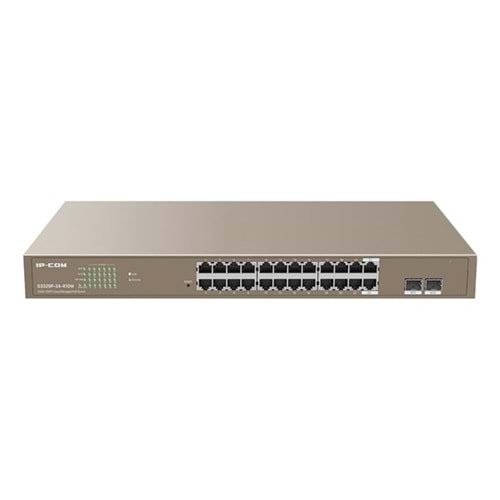 IP-COM 24port G3326P-24-410W Gigabit 2-SFP 410W Full PoE Cloud Yönetilebilir Rack Mount Swıtch