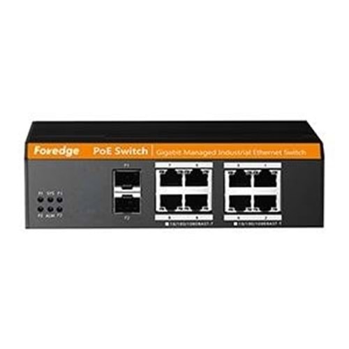 FOREDGE 8port POE LS1010GPS GIGABIT 2-SFP YÖNETİLEBİLİR ENDÜSTRİYEL SWITCH