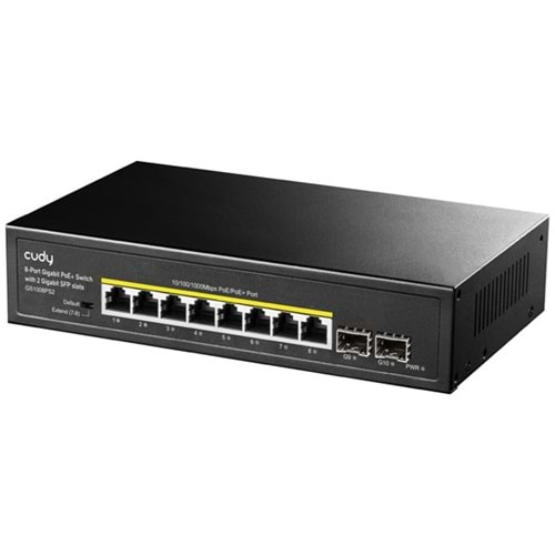 CUDY GS1008PS2 8 Port Gigabit 2-SFP 120w Full PoE Yönetilemez Switch