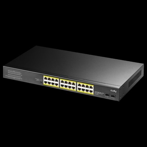 CUDY GS1028PS2 24 Port Gigabit 2-SFP 300w Full PoE Yönetilemez Switch