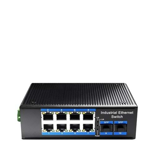 CUDY IG1008S2P 8 Port Gigabit 2-SFP 240w Full PoE Endüstriyel Yönetilemez Switch