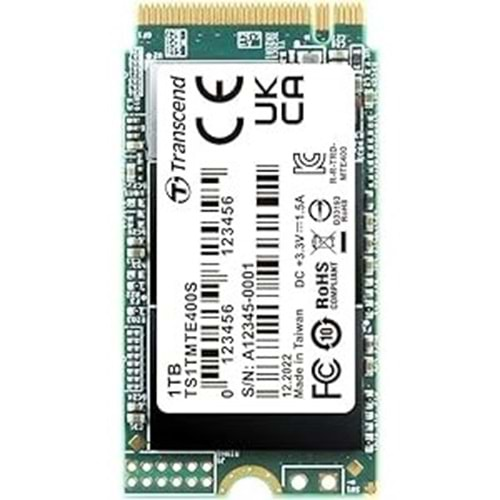 TRANSCEND 1TB TS1TMTE400S 2000-1700MB/s M2 2242 NVME GEN3 DİSK