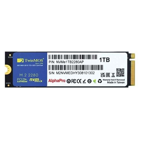 TWINMOS 1TB NVMe1TB2280AP 7500- 6800MB/s M2 PCIe NVMe Gen4 Disk 