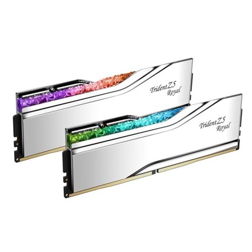 GSKILL 48GB (2X 24GB) DDR5 8000MHZ CL40 RGB DUAL KIT PC RAM TRIDENT Z5 ROYAL SILVER F5-8000J4048F24GX2-TR5S