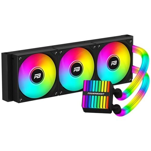POWERBOOST 360MM LEGEND 360B PB-LCS-YS360-B ARGB AM5-1851P SIVI SOĞUTUCULU İŞLEMCİ FANI