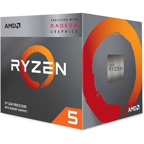 AMD RYZEN 5 3400G 3.7ghz 6MB 4çekirdekli O/B VEGA 11 AM4 65w Kutulu+Fanlı 