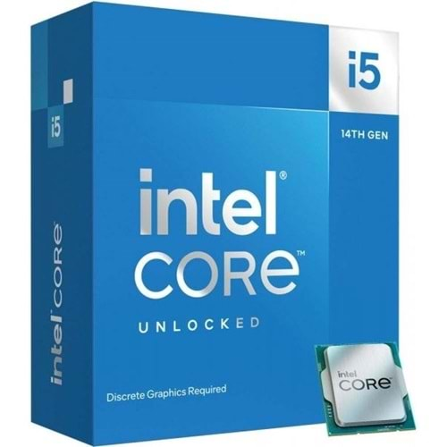 INTEL CORE i5 14600KF 44MB 8çekirdekli VGA YOK 1700p 125w Kutulu+Fansız