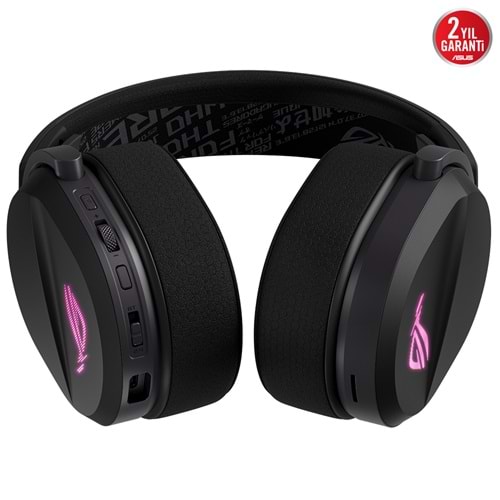 ASUS ROG Pelta Siyah Hafif (2.4GHz / Bluetooth / USB-C) ARGB Kablosuz Oyuncu Kulaklığı / 90YH0410-BHUA00