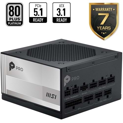 MSI 850w 80+ Platinum PRO A850PL PCIE5 Tam Modüler Power Supply 