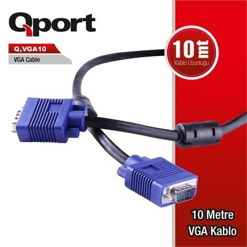 QPORT 10metre Q-VGA10 VGA Görüntü Kablosu