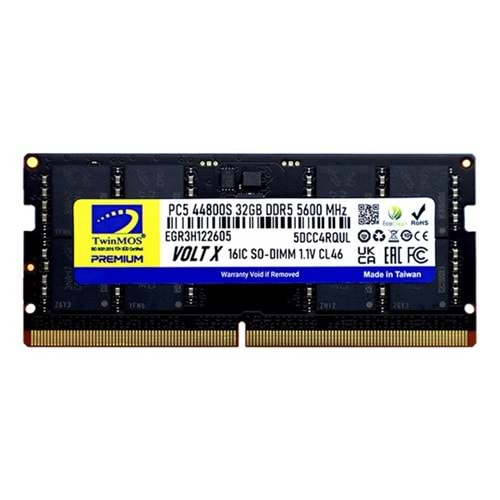 TWINMOS 32GB DDR5 5600MHZ NOTEBOOK RAM PREMIUM TMD532GB5600S46 