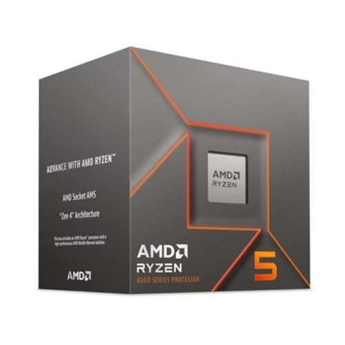 AMD RYZEN 5 8400F 22MB 8çekirdekli VGA Yok AM5 65w Kutulu+Fanlı