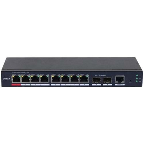 DAHUA 8port S4210-8GT-110 GIGABIT 2-SFP 90w FULL POE YÖNETİLEBİLİR SWITCH