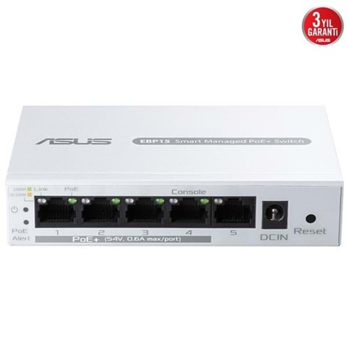 ASUS 5port EBP15 GIGABIT 60W 4port PoE YÖNETİLEBİLİR SWITCH