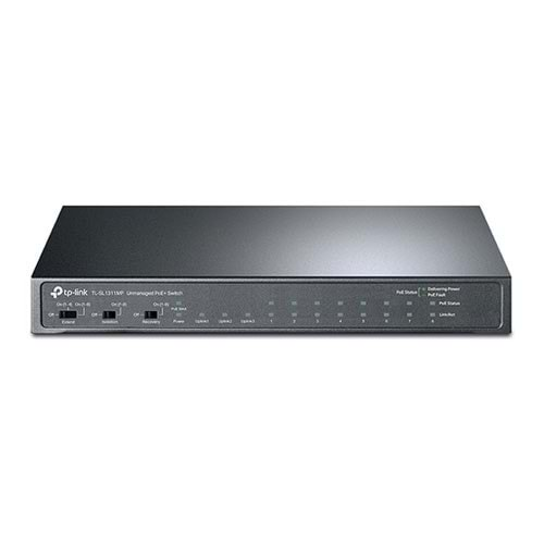 TP-LINK 8-PORT 124W FULL POE TL-SL1311MP 10/100 2X-GIGABIT 1X-SFP YÖNETİLEMEZ SWITCH