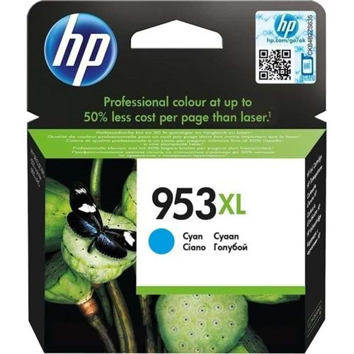 Hp F6u16ae (953Xl) Cyan Yuksek Kapasıtelı Murekkep Kartusu 1.600 Sayfa