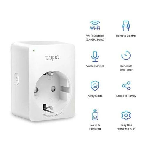 TP-LINK TAPO P100 Mını Wi-Fi Akıllı Priz 2-li paket