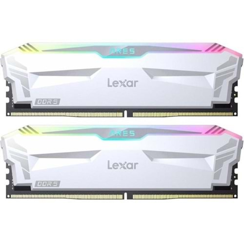 LEXAR 32GB (2X 16GB) DDR5 6400MHZ CL32 RGB DUAL KIT PC RAM ARES LD5EU016G-R6400GDWA BEYAZ