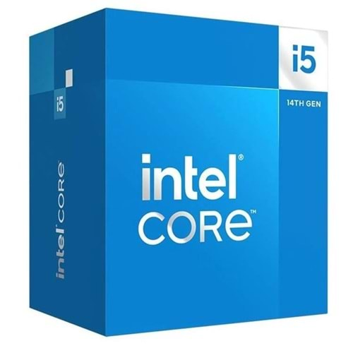 INTEL CORE i5 14400 29.5MB 10çekirdekli O/B UHD VGA 1700p 65w Kutulu+Fanlı 