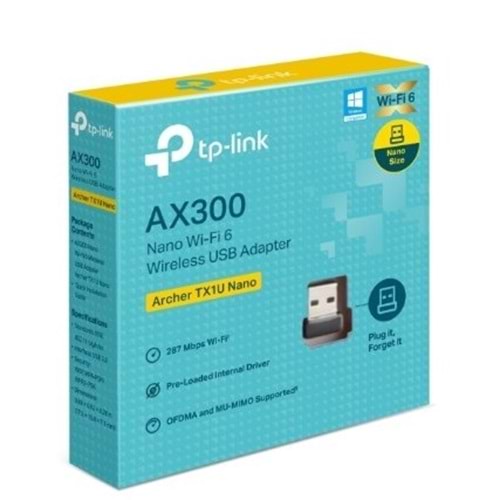 TP-LINK ARCHER TX1U NANO AX300 WİFİ6 KABLOSUZ USB ADAPTÖR TP-LINK ARCHER TX1U NANO AX300 WİFİ6 KABLOSUZ USB ADAPTÖR