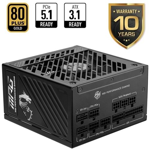 MSI 850W 80+ GOLD MPG A850GS PCIE 5.1 TAM MODÜLER POWER SYPPLY
