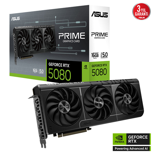 ASUS 16GB PRIME RTX5080-16G GDDR7 256bit HDMI DP PCIe 5.0