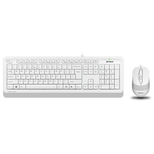 A4 TECH F1010 Kablolu USB Q Trk Beyaz Klavye - Mouse Set