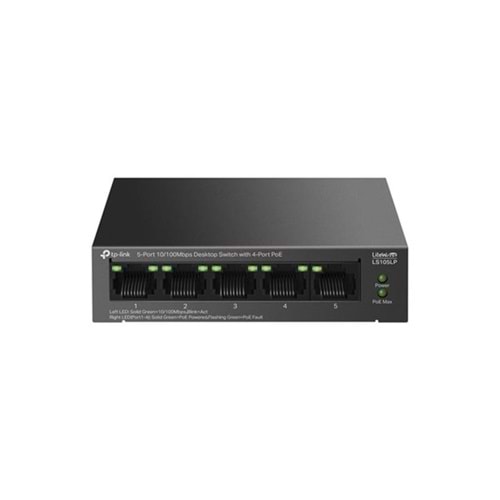 TP-LINK 5port 41w 4port PoE 10/100 Yönetilemez Switch LS105LP