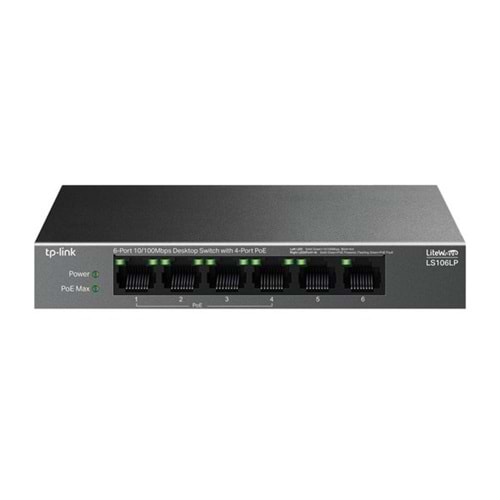 TP-LINK 6port 41w 4port PoE 10/100 Yönetilemez Switch LS106LP