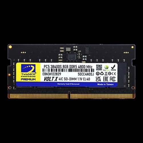 TWINMOS 8GB DDR5 4800MHZ NOTEBOOK RAM TMD58GB4800S40