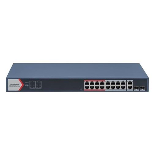HIKVISION 16port PoE 230w 2-SFP 10/100 Yönetilebilir Switch DS-3E1318P-EI