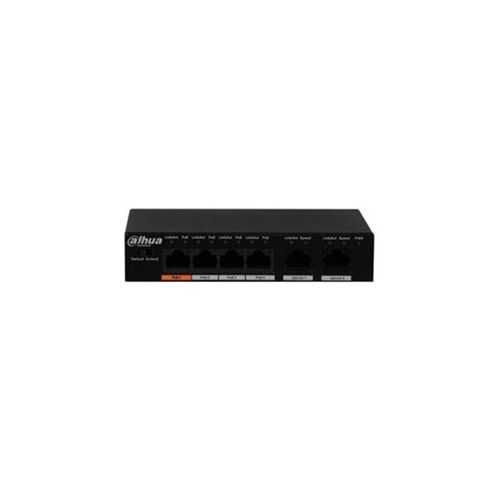 DAHUA 6port 60w 4port PoE 2-Uplink Gigabit Yönetilemez Switch PFS3006-4GT-60-V2