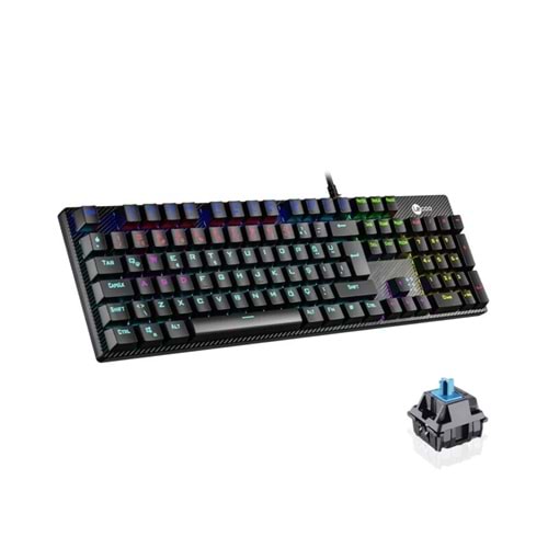 LECOO KG1101 USB Q Trk RGB Led Aydınlatmalı Mekanik Siyah Gaming Klavye
