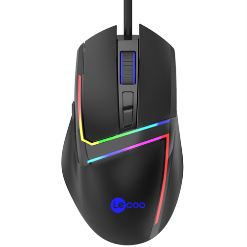 LECOO MS106 USB RGB Led Aydınlatmalı 3200dpi Gaming Optic Siyah Mouse