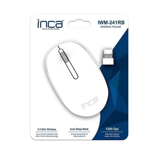 INCA IWM-241RB Kablosuz 1200dpi Optic Beyaz Mouse