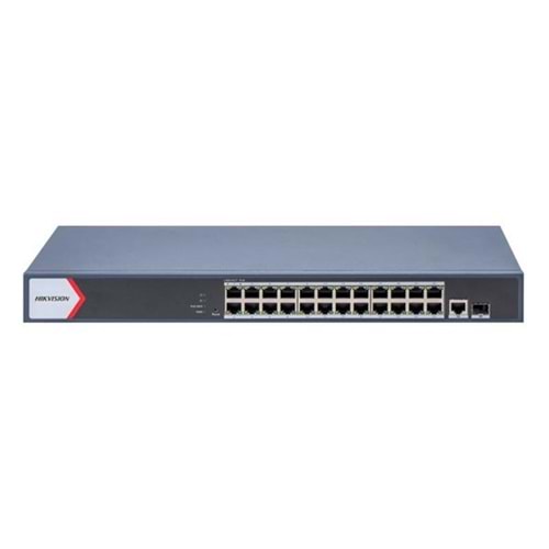HIKVISION 24port PoE 230w 1-SFP 1-Uplink Gigabit Yönetilemez Switch Metal DS-3E1526P-EI/M