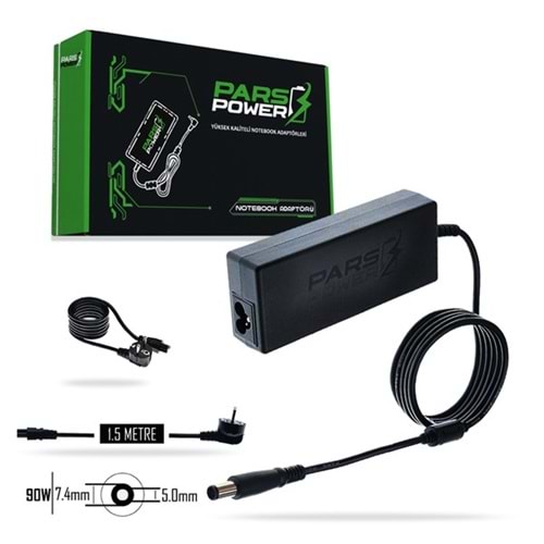 PARS POWER PRS-022 90W 19.5V 4.74A- 7.4*5.0MM Siyah Notebook Adaptörü