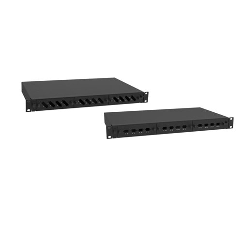 AGER 12port AG-FO01U12SCD-DG-B44-BSC-01U Fiber Optik Kutu Siyah