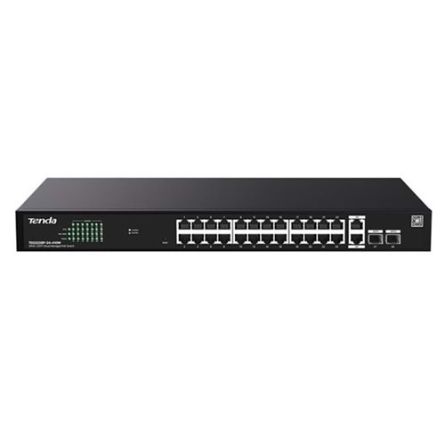 TENDA 24port PoE 410w 2-SFP Gigabit Yönetilemez Switch TEG2228P-24-410W