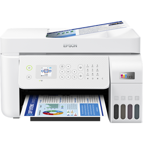 EPSON A4 Renkli L5296 Çok Fonksiyonlu Tanklı Yazıcı Fax USB 2.0,Ethernet,Kablosuz Beyaz