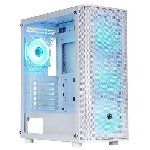 FRISBY 650W 80+ CM-106 ARGB Mesh Gaming Mid-Tower PC Kasası Beyaz