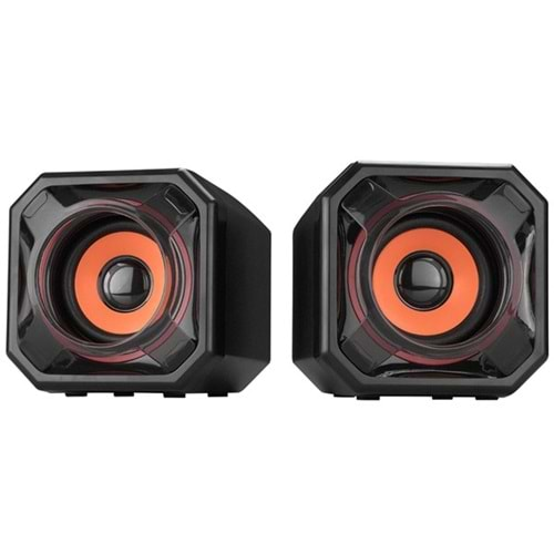 Mikado MD-177 2.0 5W * 2 Turuncu Siyah Super Bass USB Speaker