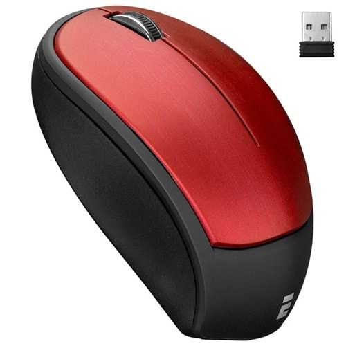 Everest SM-340 Usb Kırmızı 3D Optik Süper Sessiz Alkalin Pilli Kablosuz Mouse