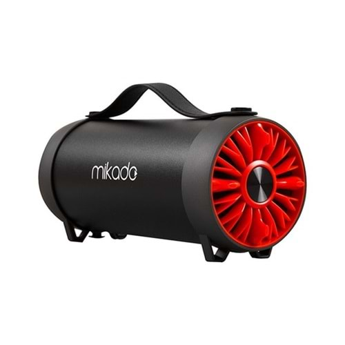 Mikado MD-54BT Gerçek 13W RMS USB+SD Süper Bass Bazuka Gövdeli Siyah-Kırmızı Bluetooth Speake