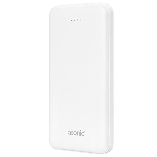 Asonic AS-P10 10000mAh 2*USB Output Powerbank Beyaz Taşınabilir Pil Şarj Cihazı