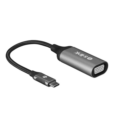 S-LINK Swapp SW-U5145 Gri Metal Type-C to VGA Adaptör