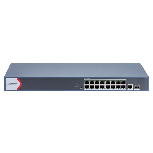 HIKVISION 16port PoE 230w 1-SFP 1-Uplink Gigabit Yönetilebilir Switch DS-3E1518P-EI/M
