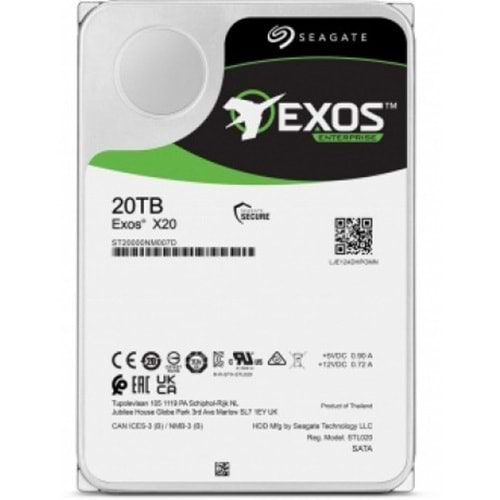 SEAGATE 20TB EXOS X20 ST20000NM007D 7200 RPM 256MB SATA-3 NAS ve Güvenlik Diski