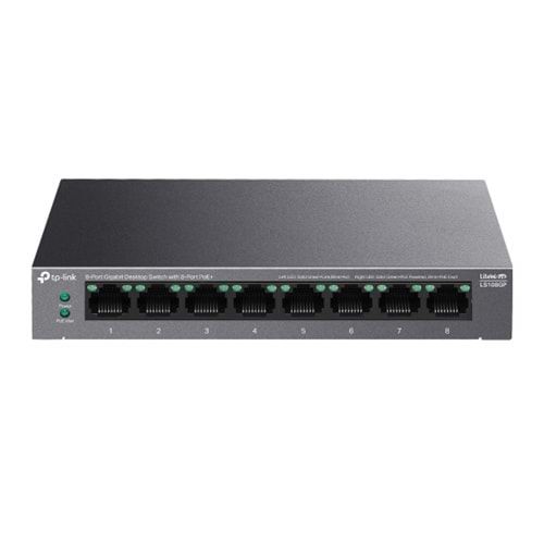 TP-LINK 8port PoE 62w Gigabit Yönetilemez Switch LS108GP